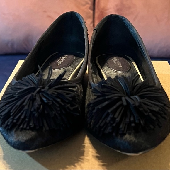 Black Pointed Toe Flats with PomPom Embellishment-Wendy Williams (HSN Exclusive) - Picture 4 of 8